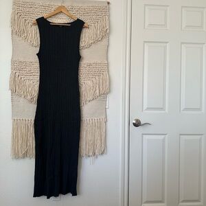 Quince Cotton Cashmere Ribbed Sleeveless Midi Dress